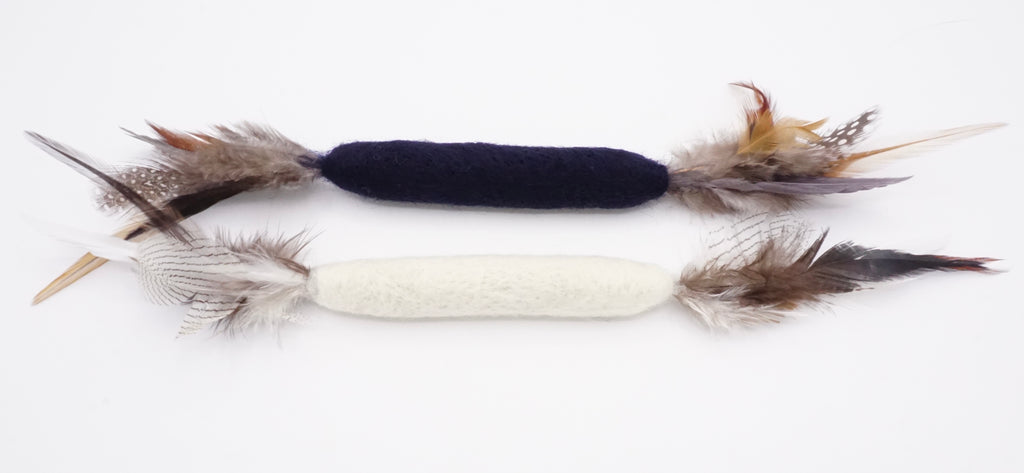 Feline Feather & Felt Stick Toys