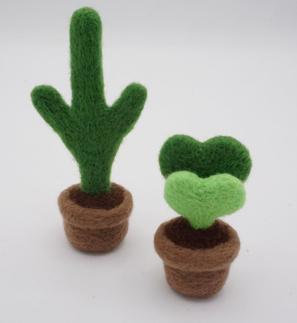 Handmade Felt Cactus Cat Toys (set of 2)