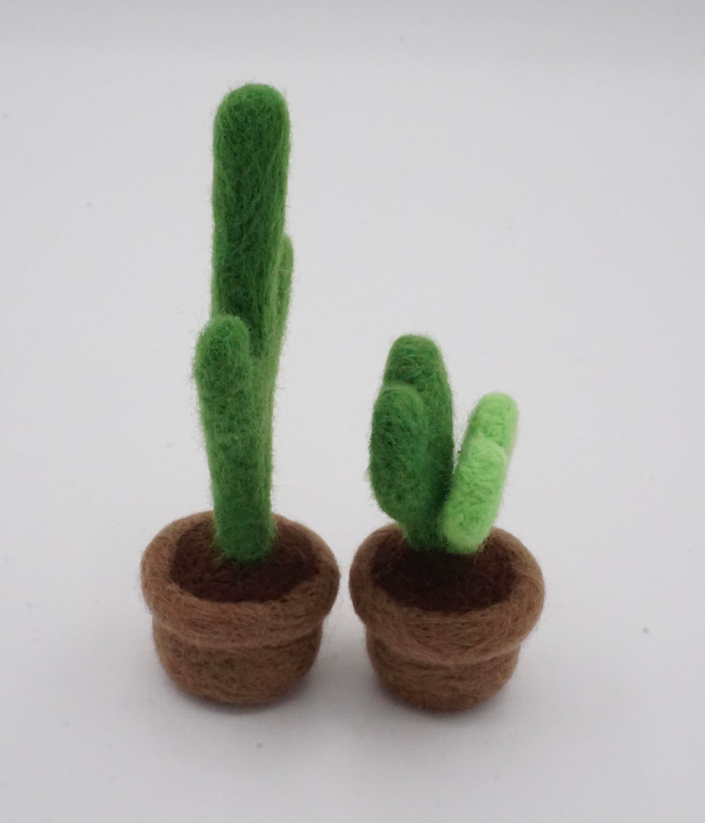Handmade Felt Cactus Cat Toys (set of 2)