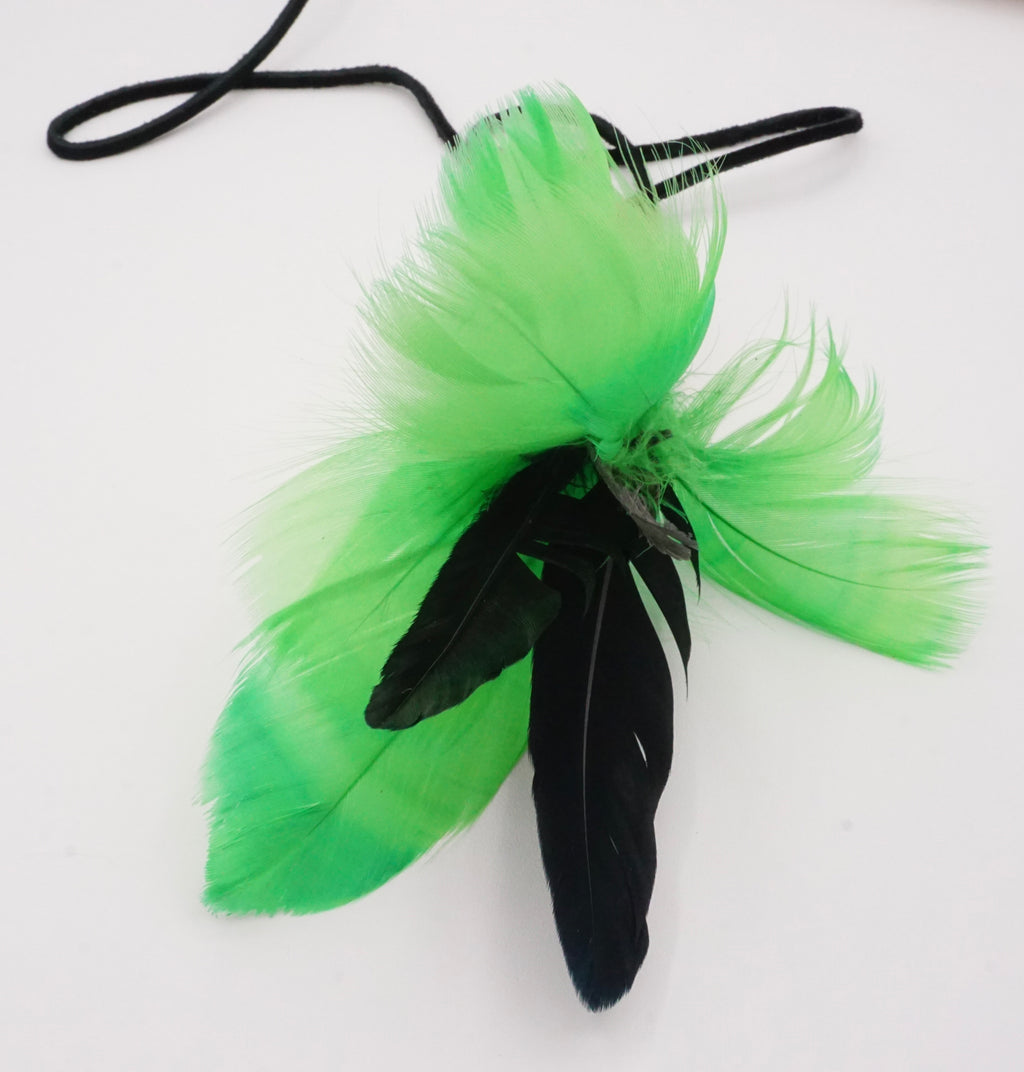 Feline Feather Wand Teaser Toy (green