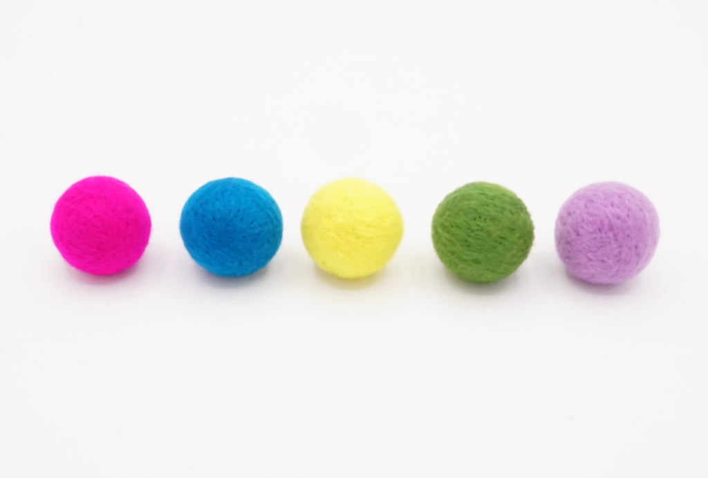 Colorful Felt Ball Toys (set of 5)