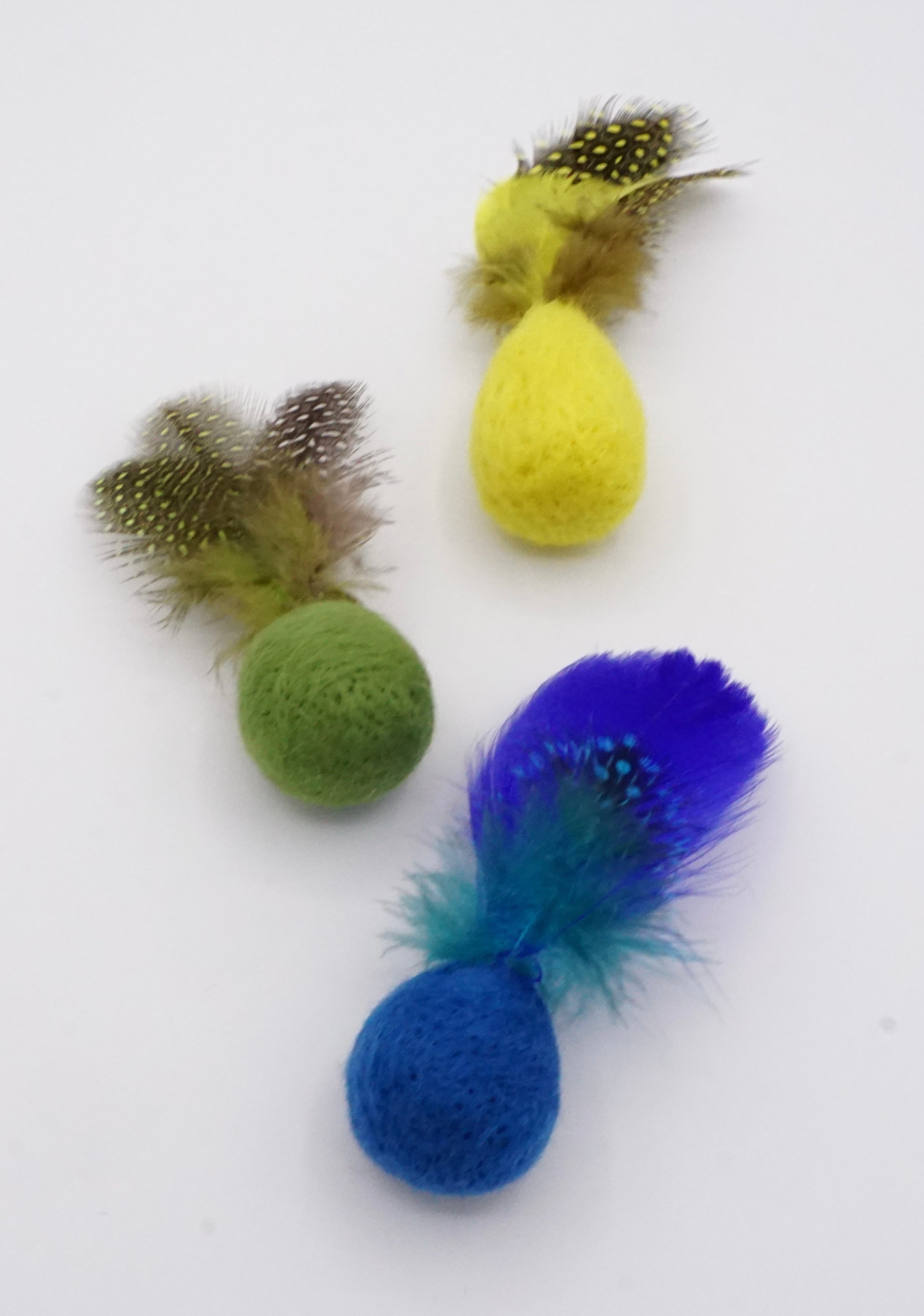Feline Feather & Felt Cat Toys (set of 3)