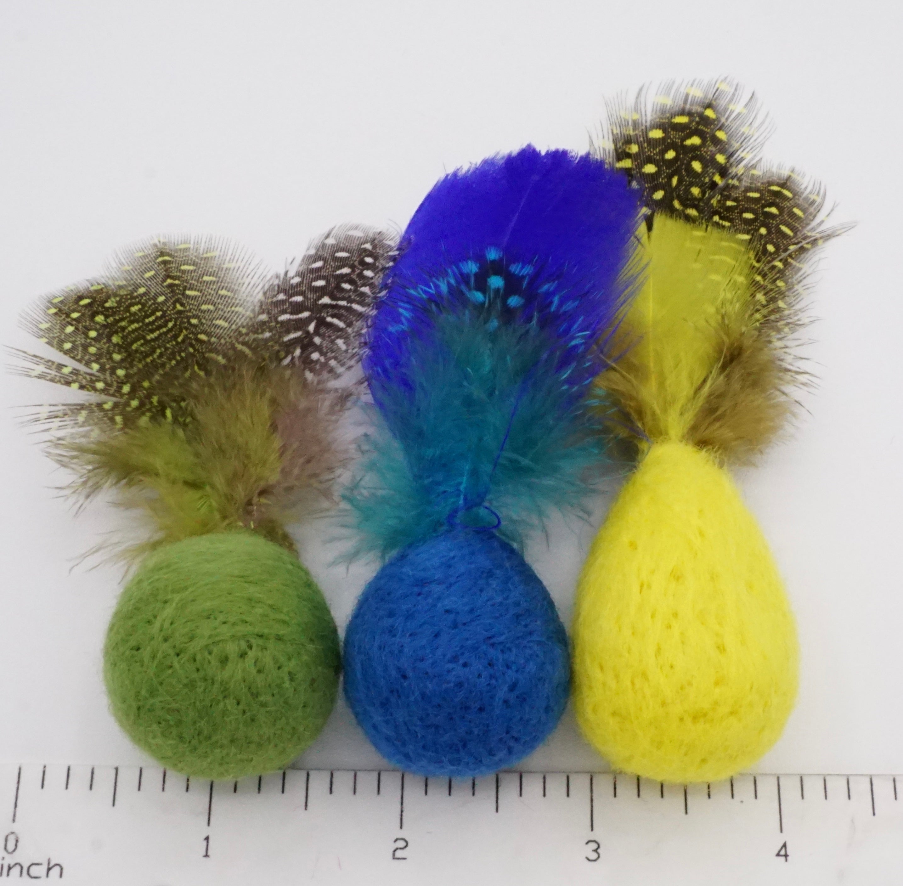 Feline Feather & Felt Cat Toys (set of 3)
