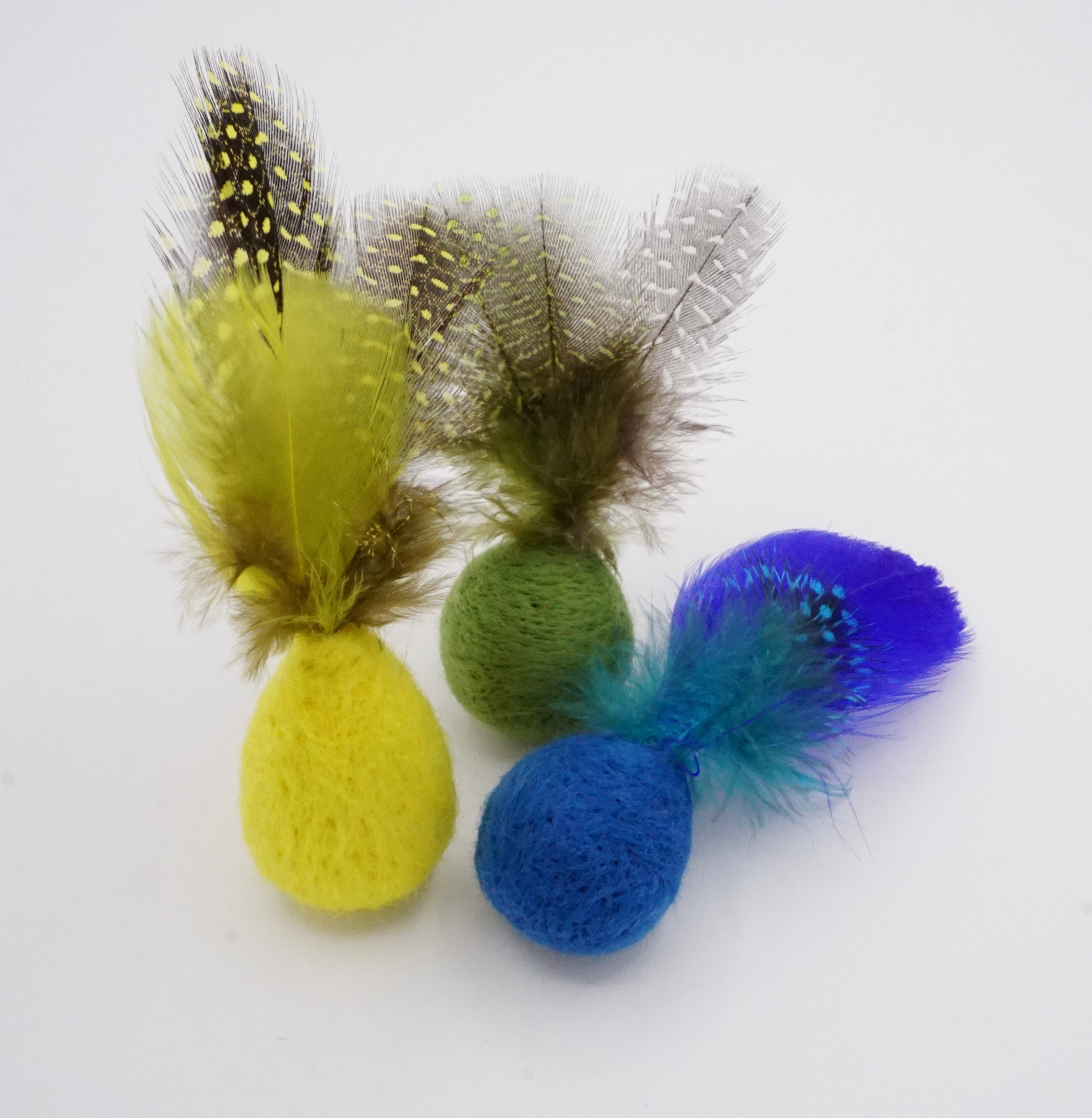 Feline Feather & Felt Cat Toys (set of 3)