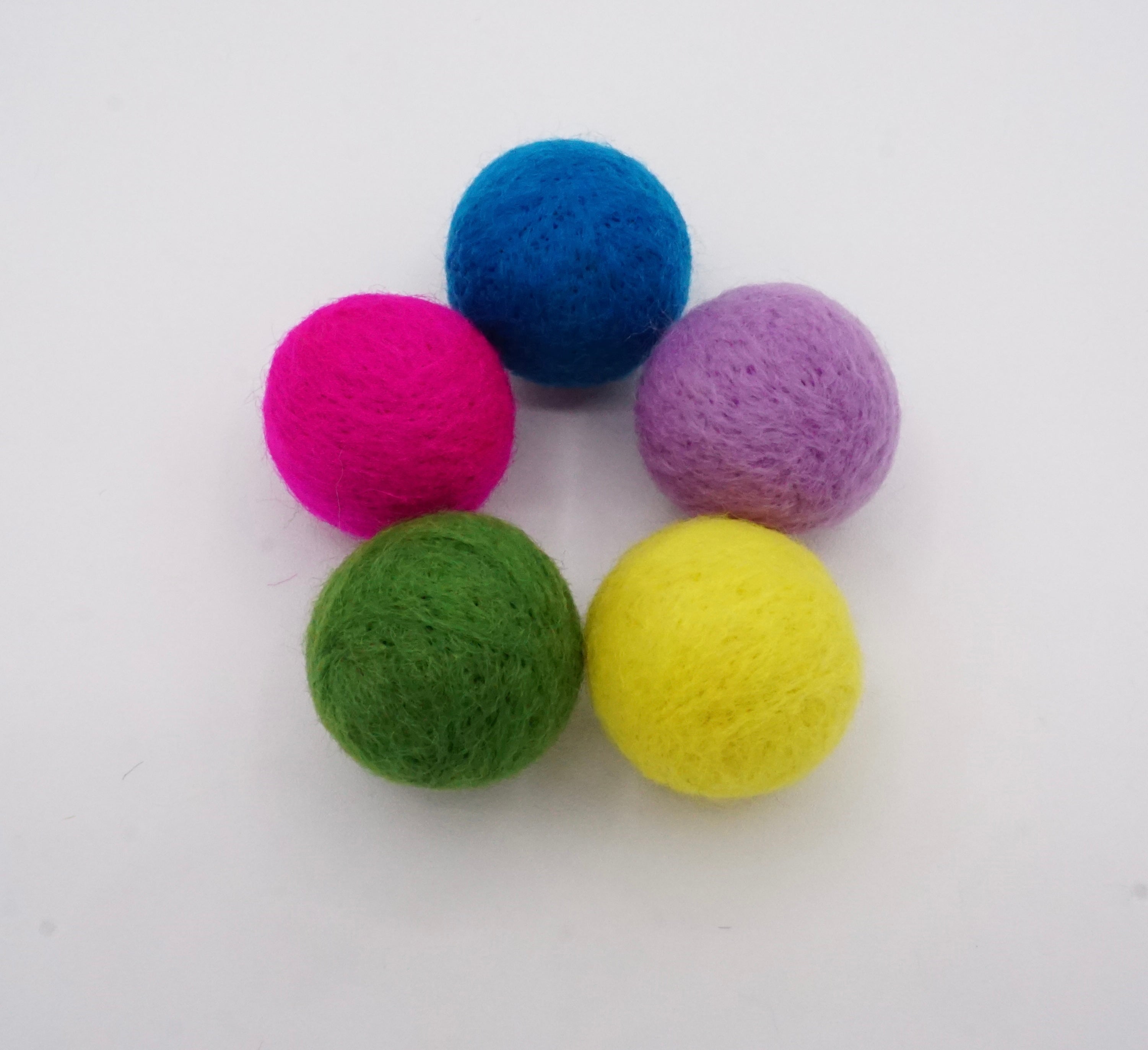 Colorful Felt Ball Toys (set of 5)