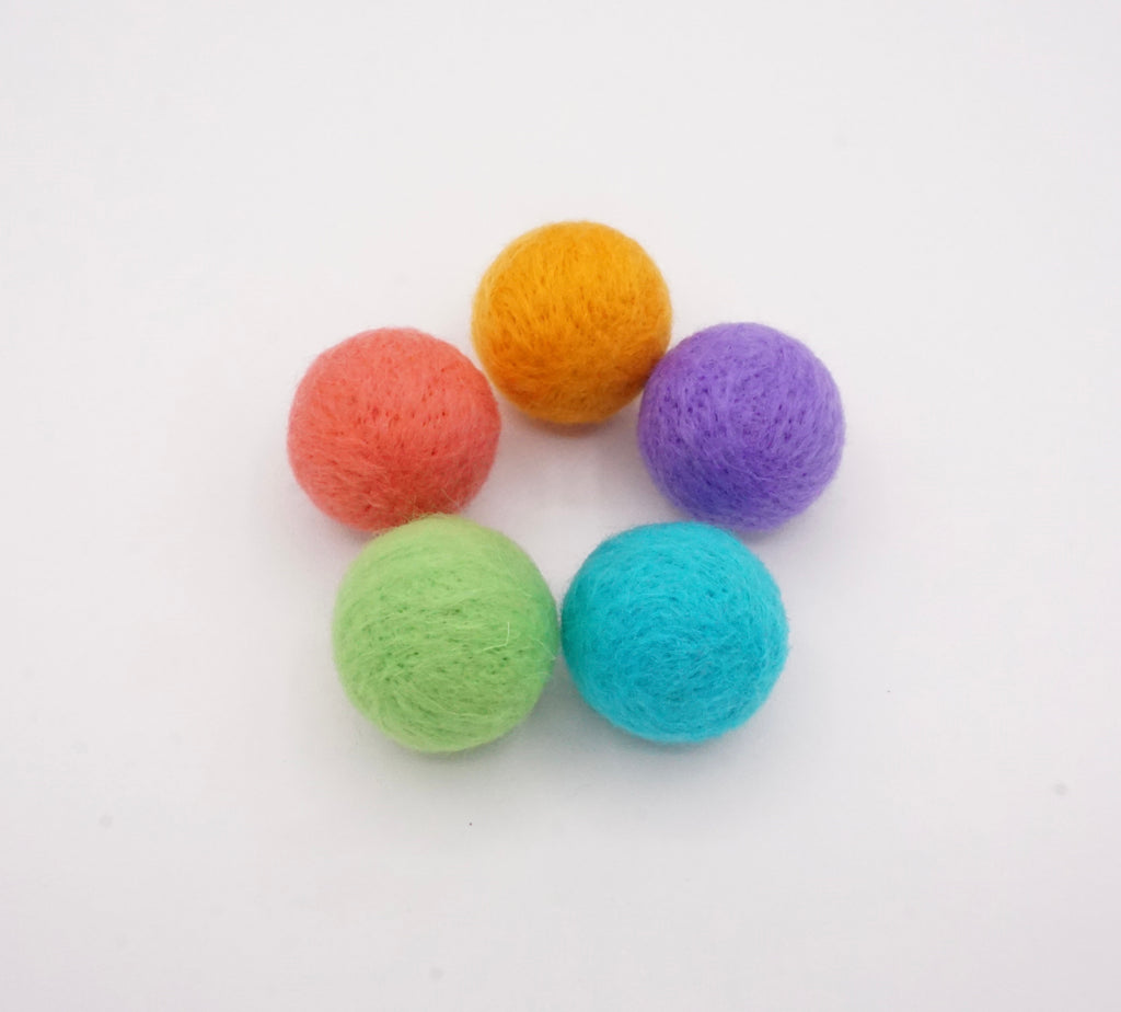Feline Felt Ball Toys (set of 5)