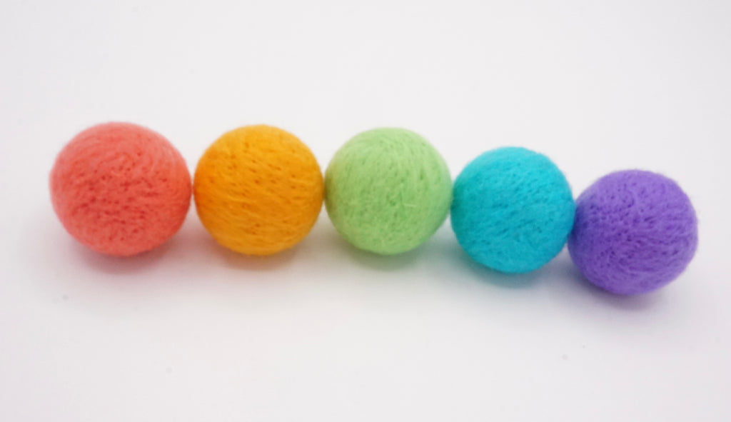 Feline Felt Ball Toys (set of 5)
