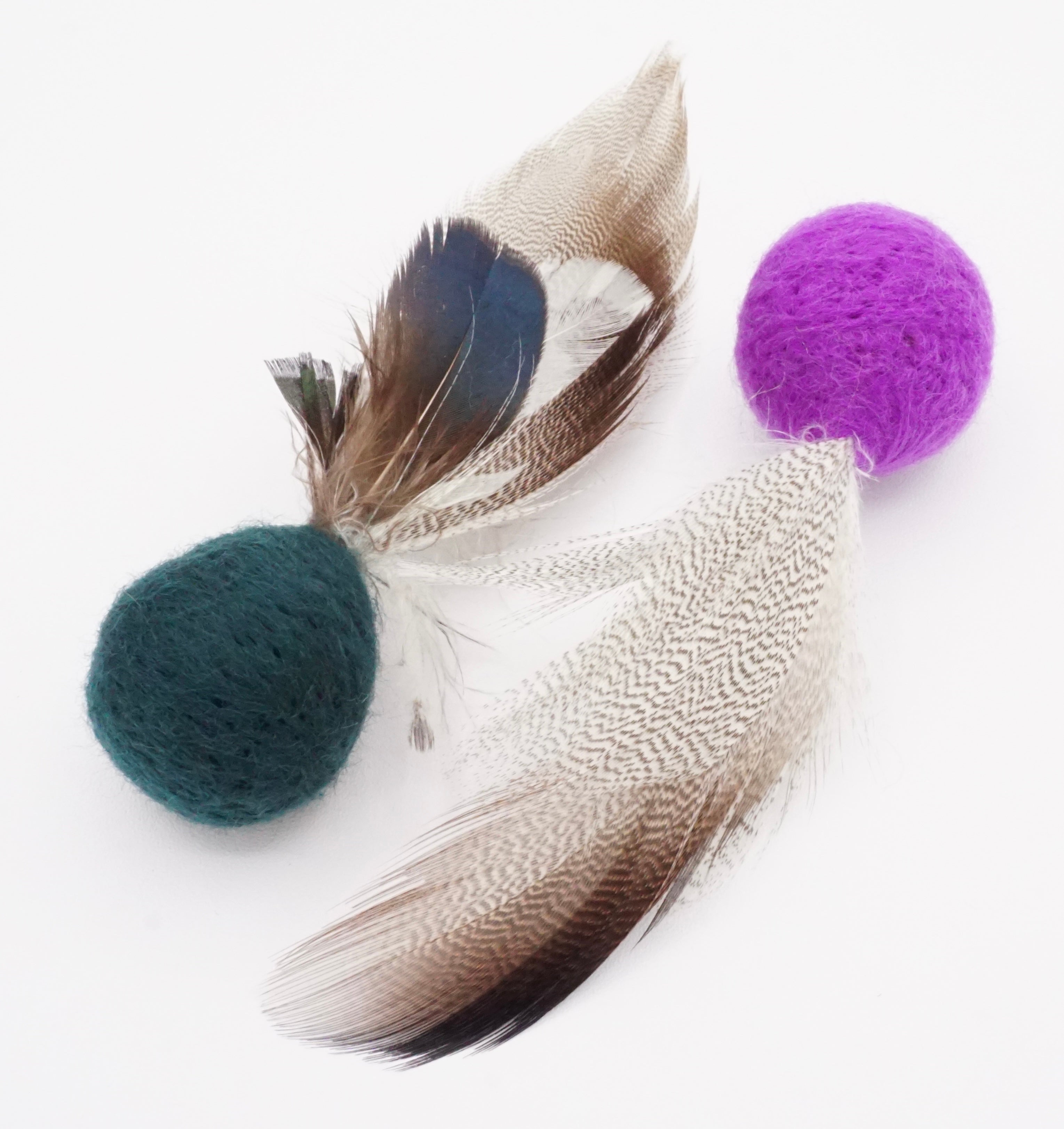 Fun Felt & Feather Toys for Felines (set of 2)