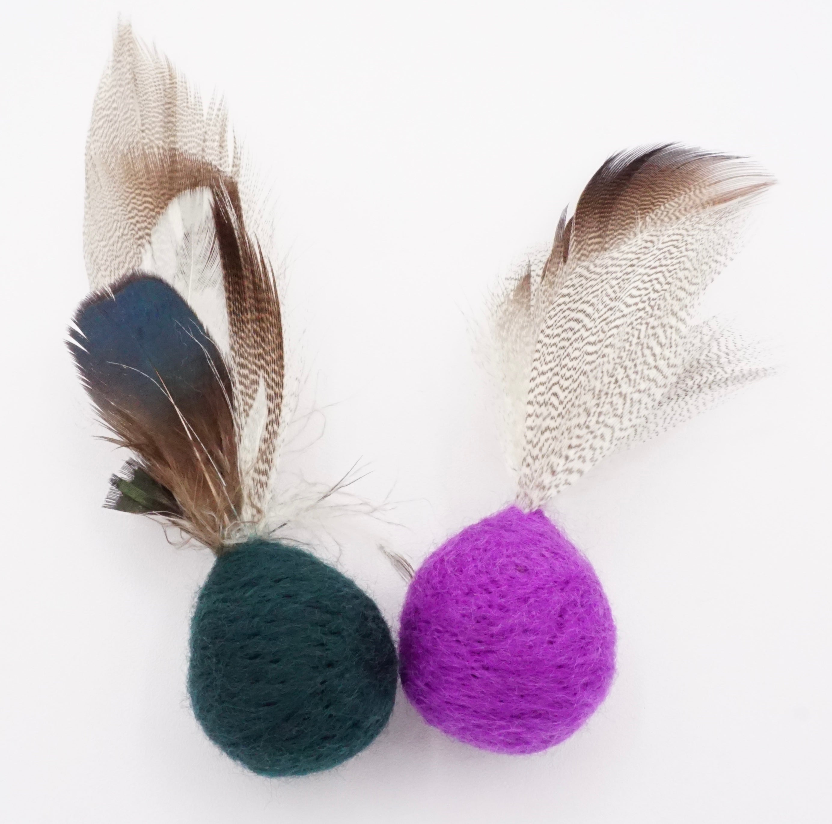 Fun Felt & Feather Toys for Felines (set of 2)