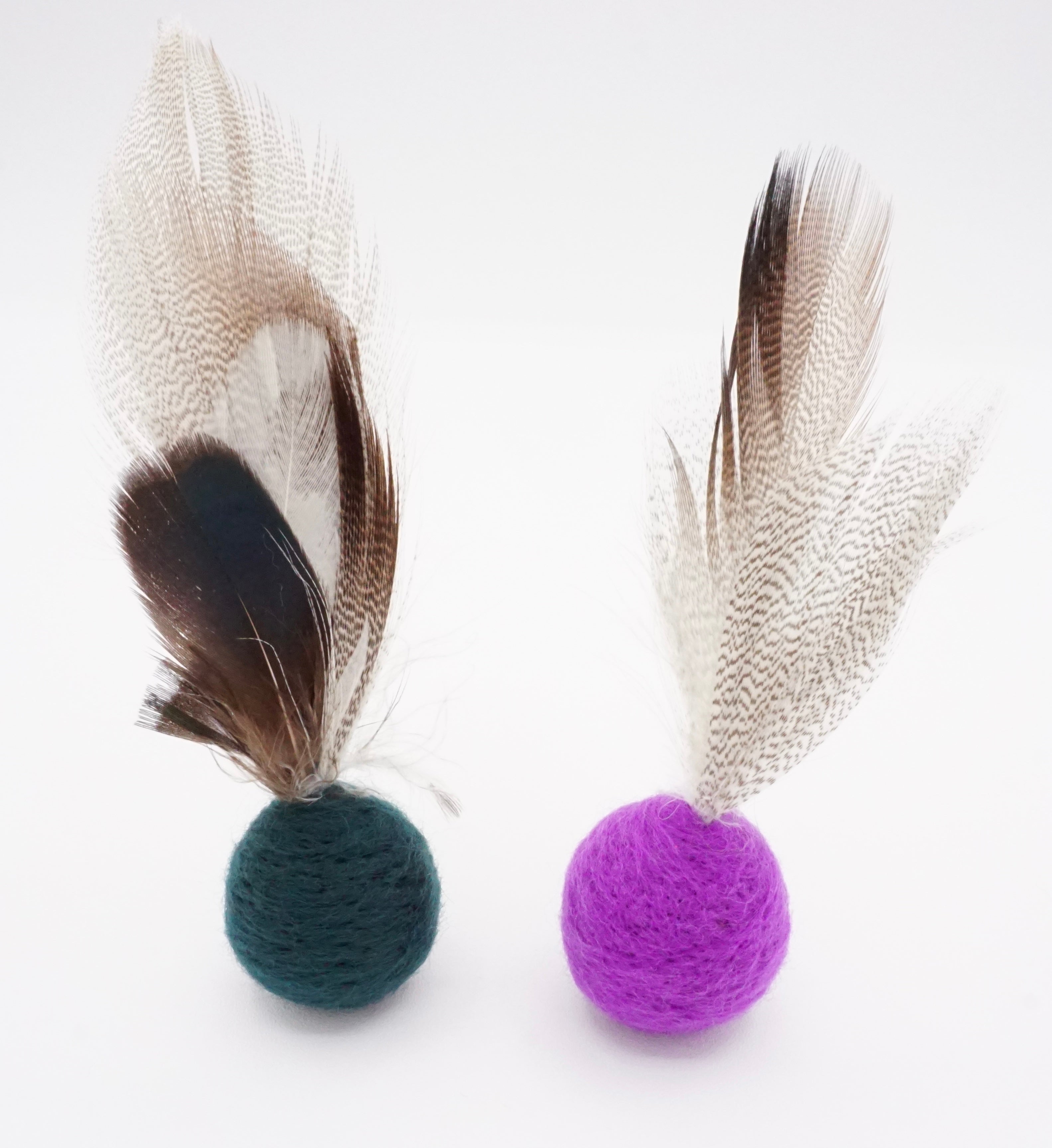 Fun Felt & Feather Toys for Felines (set of 2)