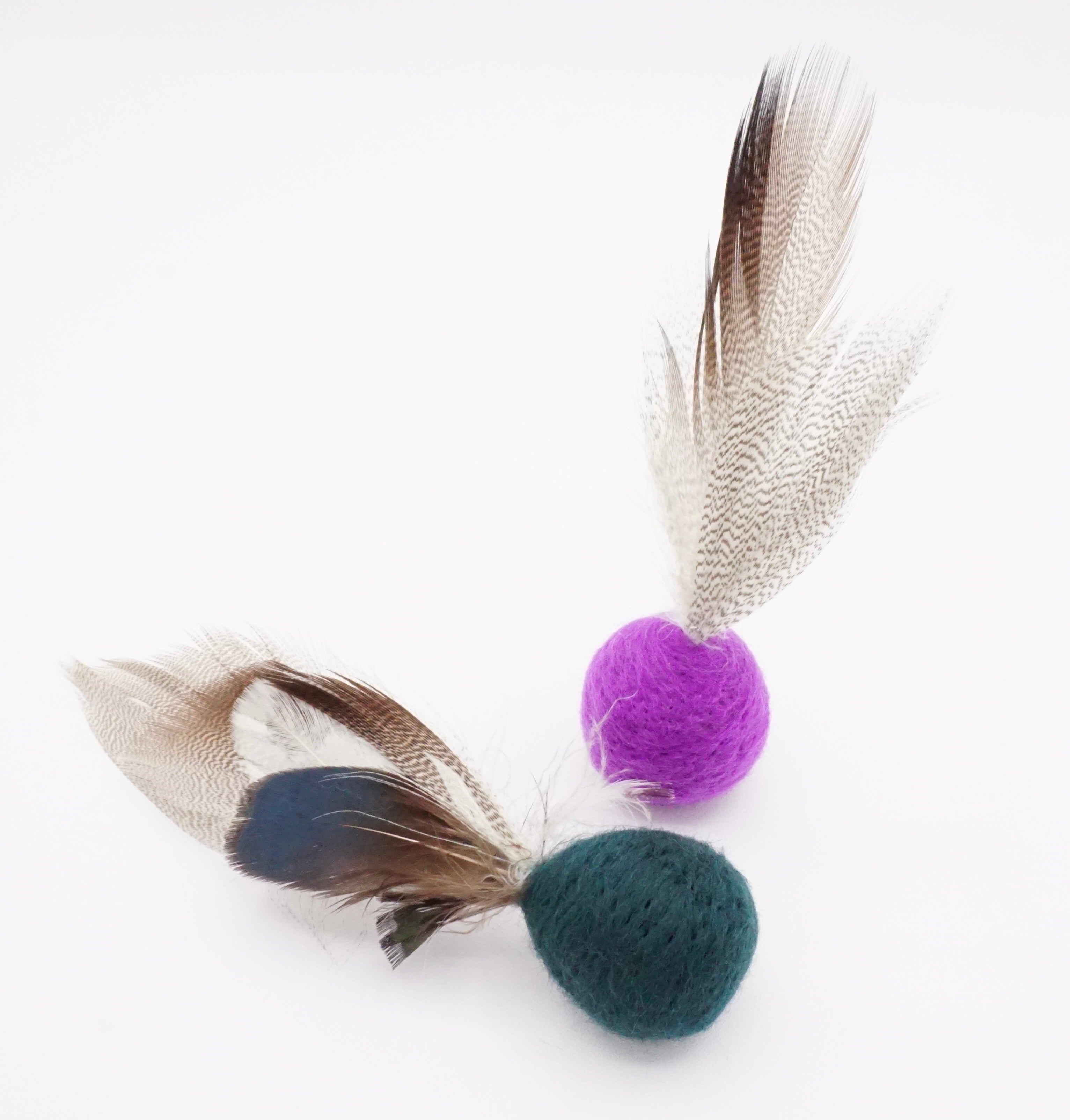 Fun Felt & Feather Toys for Felines (set of 2)