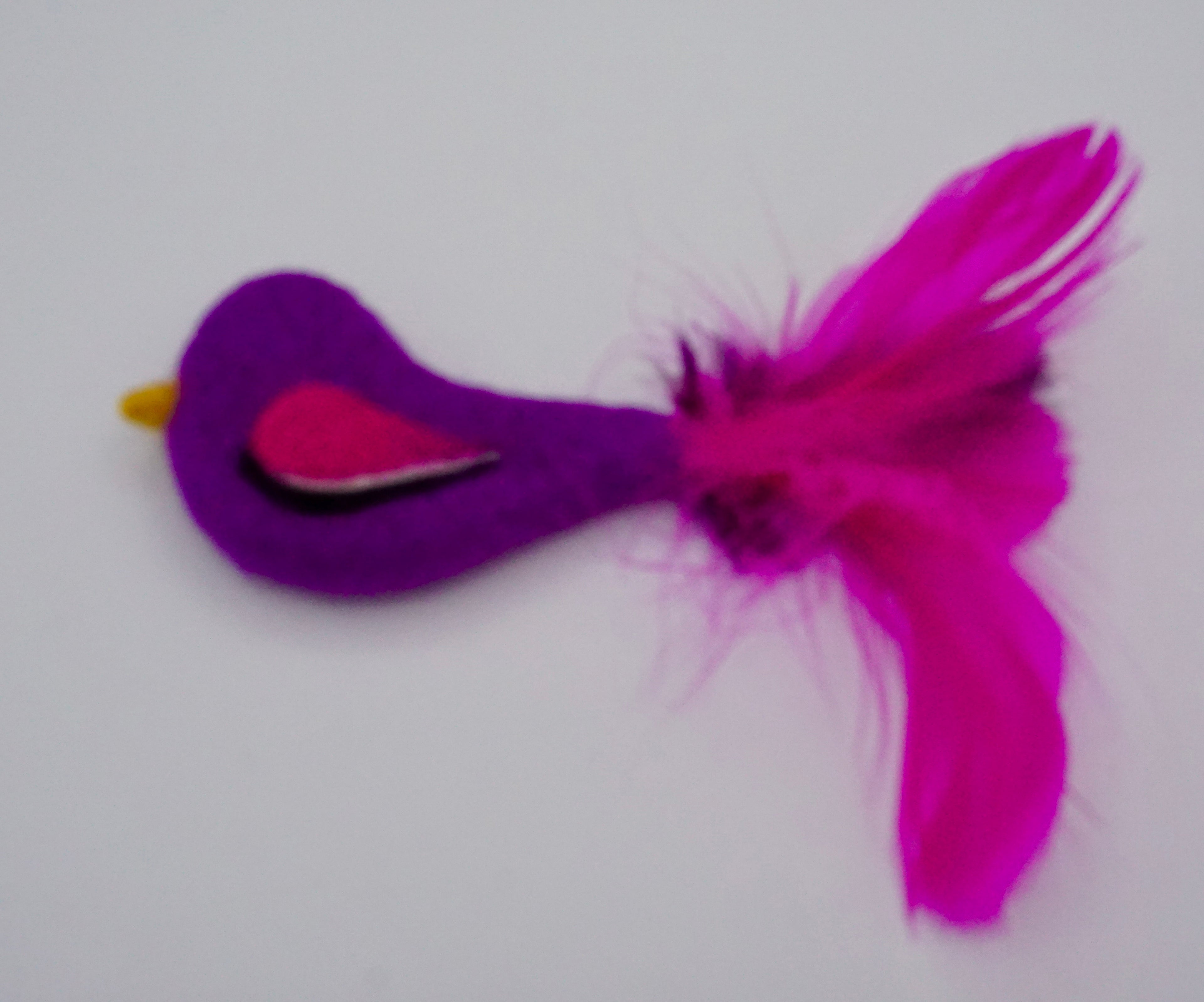 Other side image of Purple Felt Bird Toy